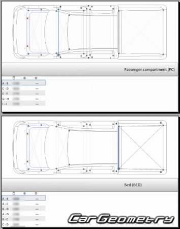   Nissan Titan (A61) 2016-2024 Body dimensions