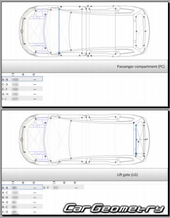 Volkswagen Touran (5T) 2016-2019 Body dimensions