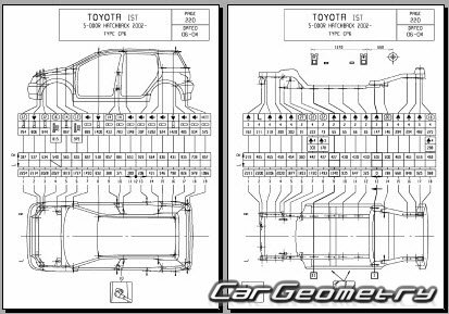 Toyota Ist (NCP60 NCP61 NCP65) 20022007 (RH Japanese market) Body dimensions