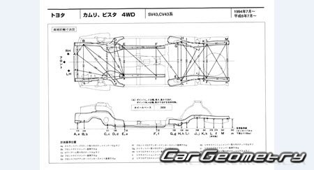 Toyota Camry (SV4#, CV4#) 1994-1998 (RH Japanese market) Body dimensions