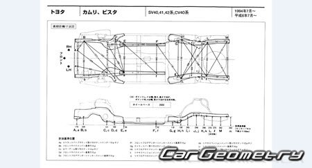 Toyota Camry (SV4#, CV4#) 1994-1998 (RH Japanese market) Body dimensions