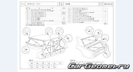 Toyota Century (VG40 VG45) 19821997 (RH Japanese market) Body dimensions