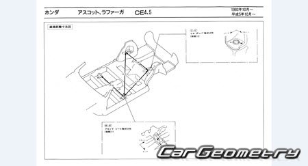   Honda Ascot & Rafaga (CE4 CE5) 1993-1997 (RH Japanese market) Body dimensions