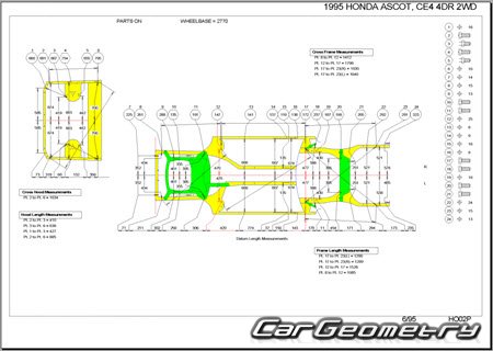   Honda Ascot & Rafaga (CE4 CE5) 1993-1997 (RH Japanese market) Body dimensions