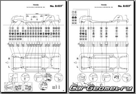 Honda Accord (CB6 CB9) 1991-1994 (RH Japanese market) Body dimensions