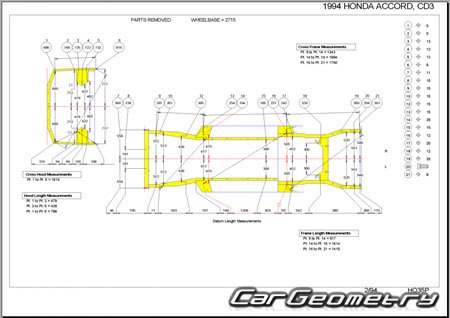 Honda Accord (CD3-8 CE1) 1993-1997 (RH Japanese market) Body dimensions