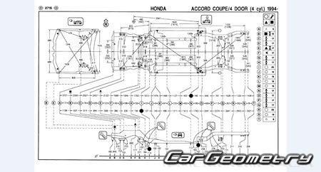 Honda Accord (CD3-8 CE1) 1993-1997 (RH Japanese market) Body dimensions