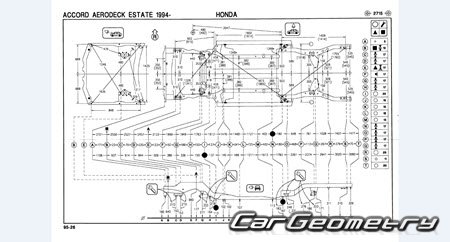 Honda Accord (CD3-8 CE1) 1993-1997 (RH Japanese market) Body dimensions