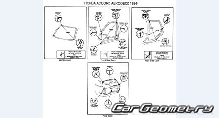 Honda Accord (CD3-8 CE1) 1993-1997 (RH Japanese market) Body dimensions