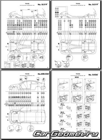 Honda Civic & Civic Ferio (EG3-9 EH1 EJ1) 1991-1995 (RH Japanese market) Body dimensions