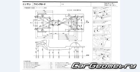 Nissan Wingroad (Y12) 20052018 (RH Japanese market) Body dimensions