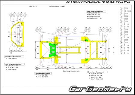 Nissan Wingroad (Y12) 20052018 (RH Japanese market) Body dimensions