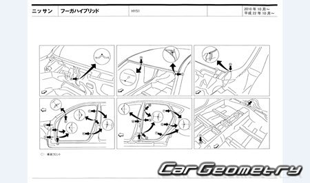   Nissan Fuga Hybrid (HY51) 2010-2017 (RH Japanese market) Body dimensions