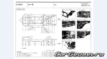   Nissan Cima (F50) 2001-2010 (RH Japanese market) Body dimensions