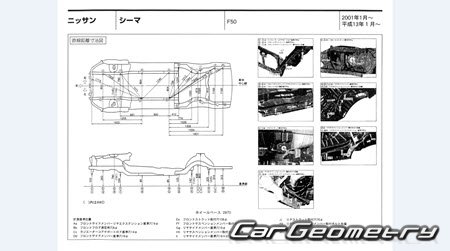   Nissan Cima (F50) 2001-2010 (RH Japanese market) Body dimensions