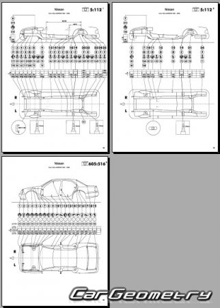 Nissan Cima (FY33) 19962000 (RH Japanese market) Body dimensions