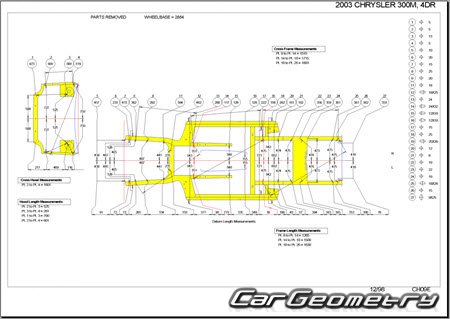 Chrysler 300M (LH) 19982004 Body dimensions