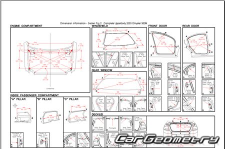 Chrysler 300M (LH) 19982004 Body dimensions