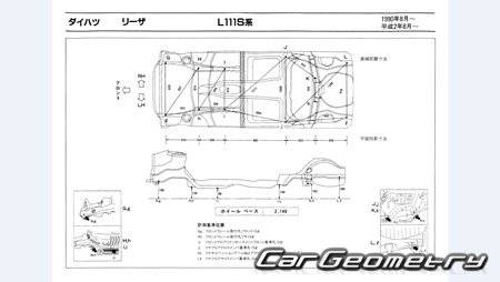 Daihatsu Leeza (L100 L111) 1986-1991 Body dimensions