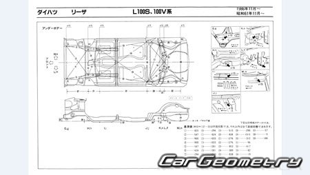 Daihatsu Leeza (L100 L111) 1986-1991 Body dimensions