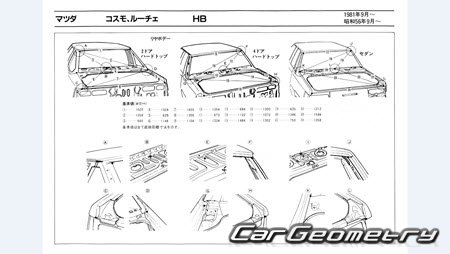 Mazda Cosmo & Luce (HB) 1981-1986 (RH Japanese market) Body dimensions