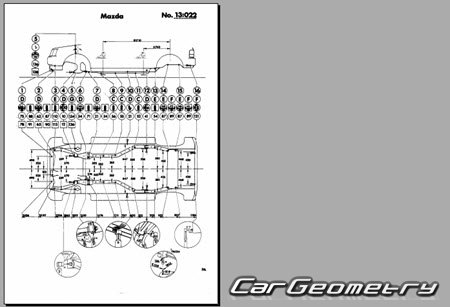 Mazda Familia (BF) 1985-1989 (RH Japanese market) Body dimensions