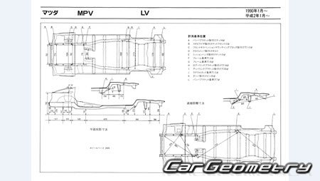 Mazda MPV (LV) 1990-1995 (RH Japanese market) Body dimensions