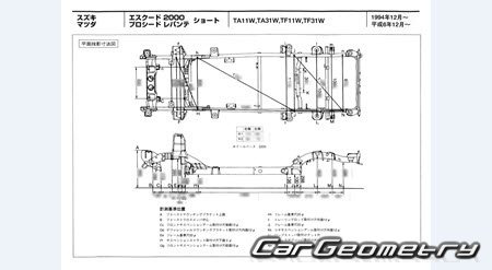 Mazda Proceed Levante 1995-1997 (RH Japanese market) Body dimensions