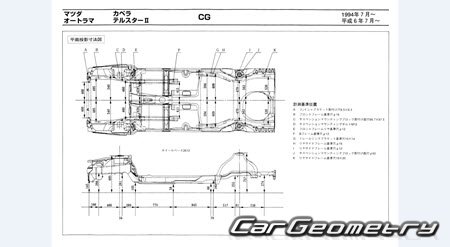 Mazda Capella (CG) 1994-1997 (RH Japanese market) Body dimensions