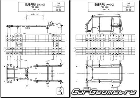 Subaru Domingo (FA7 FA8) 1994-1998 (RH Japanese market) Body dimensions