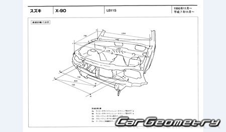 Suzuki X-90 (LB11S) 1994-1998 (RH Japanese market) Body dimensions