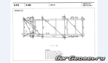 Suzuki X-90 (LB11S) 1994-1998 (RH Japanese market) Body dimensions