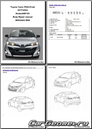   Toyota Yaris S (NSP151) 2018-2024 Collision Repair manual