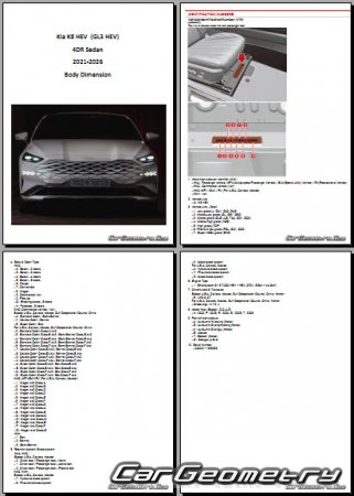   Kia K8 HEV (GL3 HEV) 2021-2026 Body dimensions