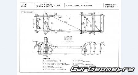 Mazda Proceed Levante 1995-1997 (RH Japanese market) Body dimensions