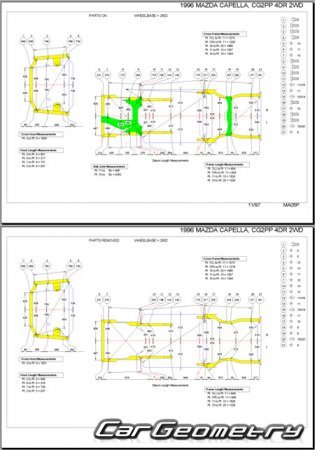 Mazda Capella (CG) 1994-1997 (RH Japanese market) Body dimensions