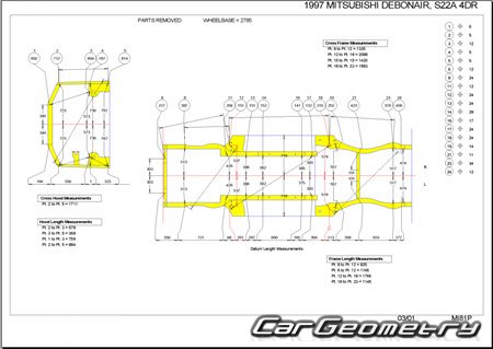 Mitsubishi Debonair (S22A S27A) 19921999 (RH Japanese market) Body dimensions