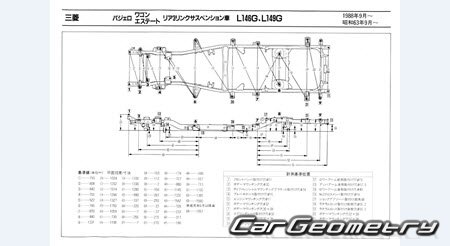 Mitsubishi Pajero 1982-1990 (RH Japanese market) Body dimensions