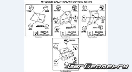 Mitsubishi Eterna & Galant 1983-1990 (RH Japanese market) Body dimensions