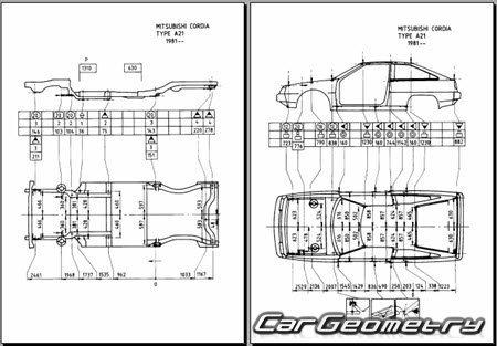 Mitsubishi Cordia & Tredia 1982-1987 (RH Japanese market) Body dimensions