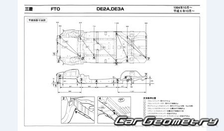 Mitsubishi FTO (DE2A DE3A) 1994-2001 (RH Japanese market) Body dimensions