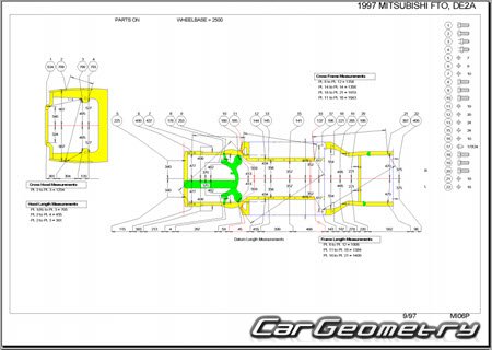 Mitsubishi FTO (DE2A DE3A) 1994-2001 (RH Japanese market) Body dimensions