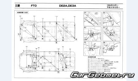 Mitsubishi FTO (DE2A DE3A) 1994-2001 (RH Japanese market) Body dimensions