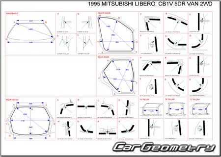 Mitsubishi Libero (CB CD) 1992-2002 (RH Japanese market) Body dimensions