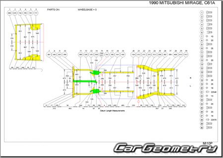 Mitsubishi Lancer & Mirage 1988-1991 (RH Japanese market) Body dimensions