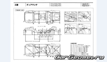 Mitsubishi Diamante 1995-2005 (RH Japanese market) Body dimensions