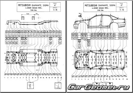 Mitsubishi Diamante 1995-2005 (RH Japanese market) Body dimensions