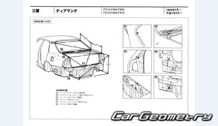 Mitsubishi Diamante 1995-2005 (RH Japanese market) Body dimensions