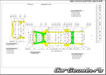 Toyota Scepter (V10 V15) 19911996 (RH Japanese market) Body dimensions