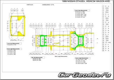 Nissan Stagea (WC34) 19962001 (RH Japanese market) Body dimensions